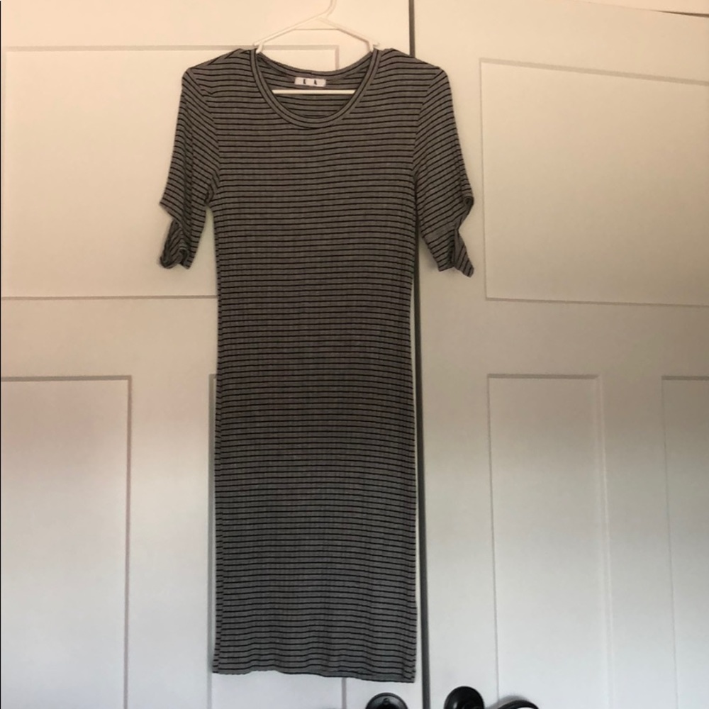 gray  striped dress